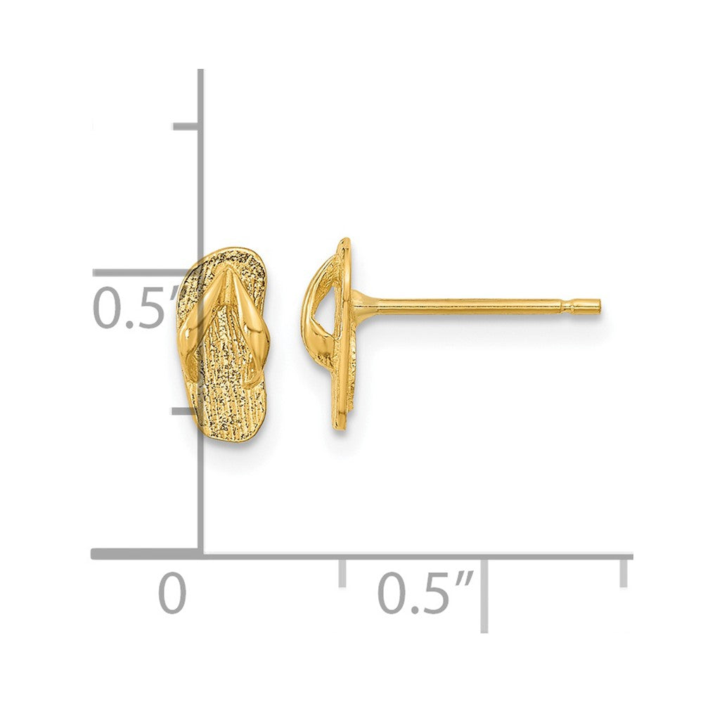 14K Gelbgold Poliert Flip Flop Ohrstecker