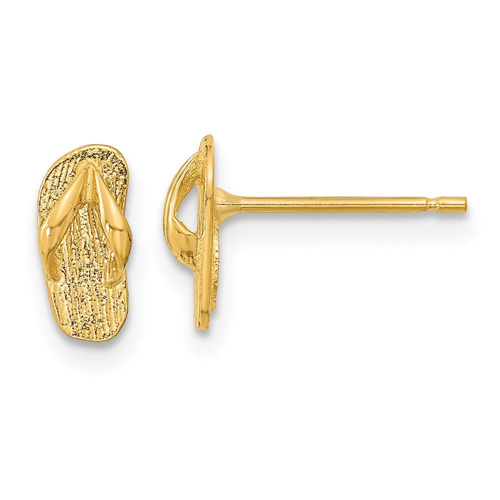 14K Gelbgold Poliert Flip Flop Ohrstecker