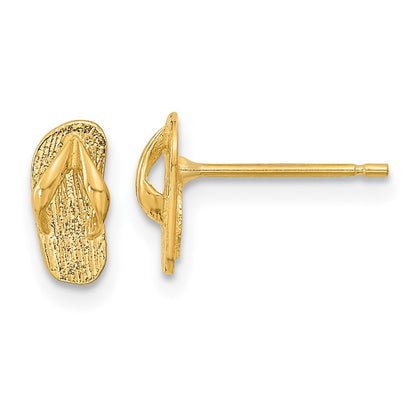 14K Gelbgold Poliert Flip Flop Ohrstecker