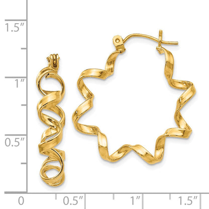 14K Gelbgold Fantasie Spirale Creolen