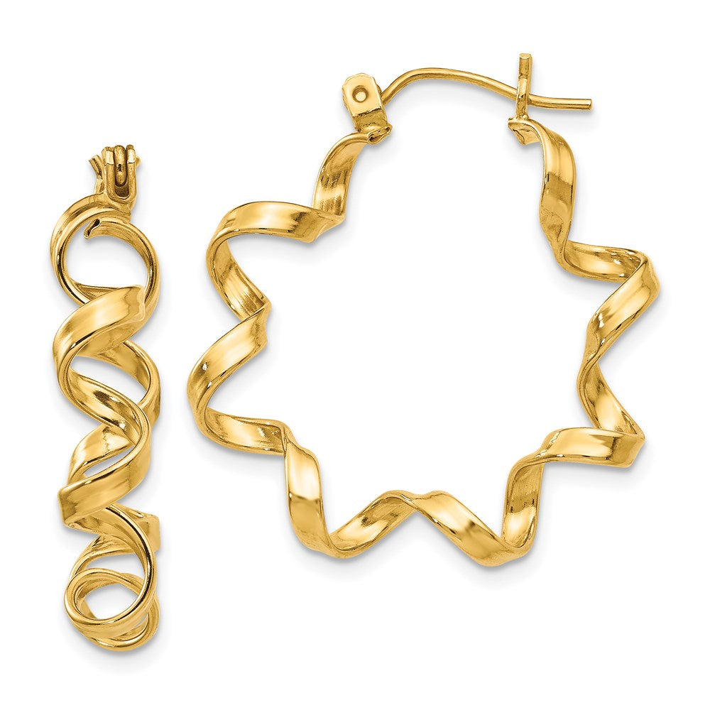14K Gelbgold Fantasie Spirale Creolen