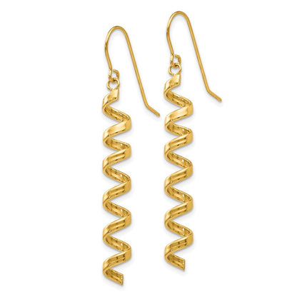 14K Gelbgold Fantasie Spirale Ohrhänger