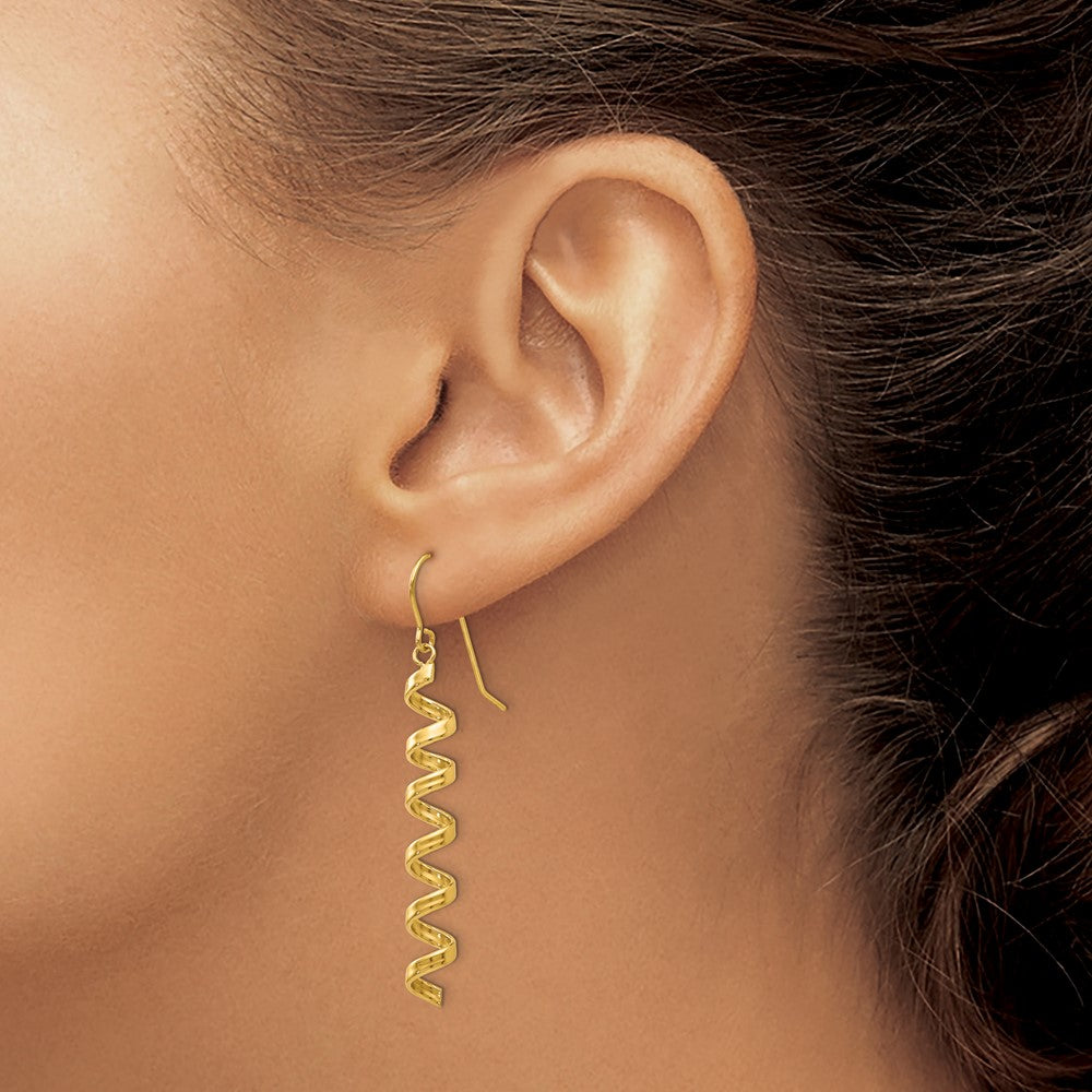 14K Gelbgold Fantasie Spirale Ohrhänger