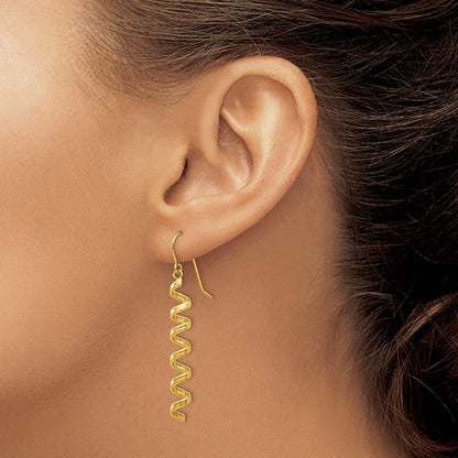 14K Gelbgold Fantasie Spirale Ohrhänger