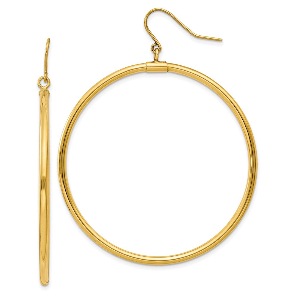 14K Gelbgold Röhre Creole Ohrhänger
