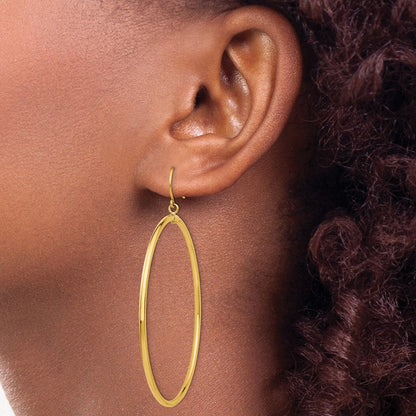 14K Gelbgold Röhre Creole Ohrhänger