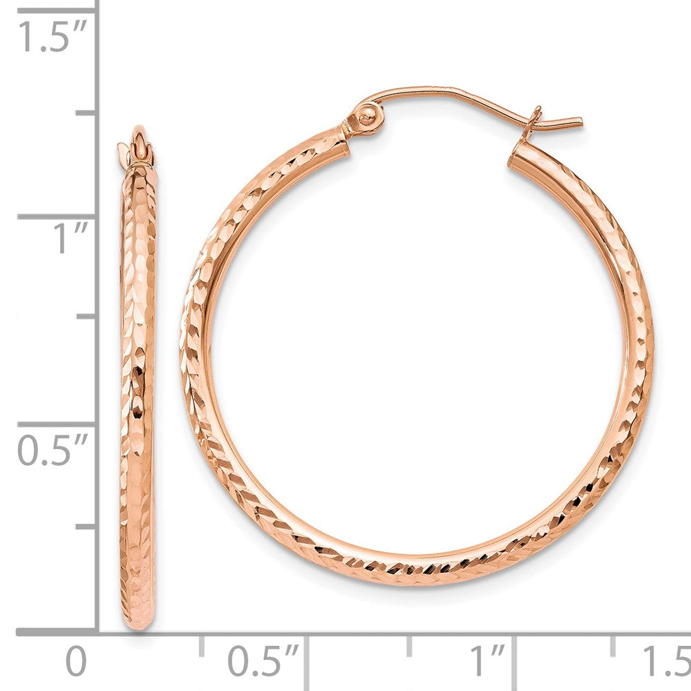 14K Roségold Diamantiert Poliert Creolen