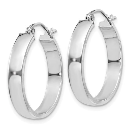 14K Weißgold Poliert Creole Ohrring