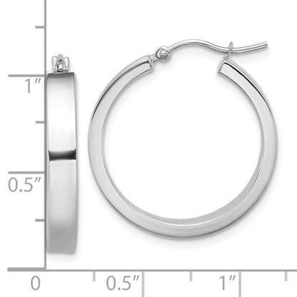 14K Weißgold Poliert Creole Ohrring