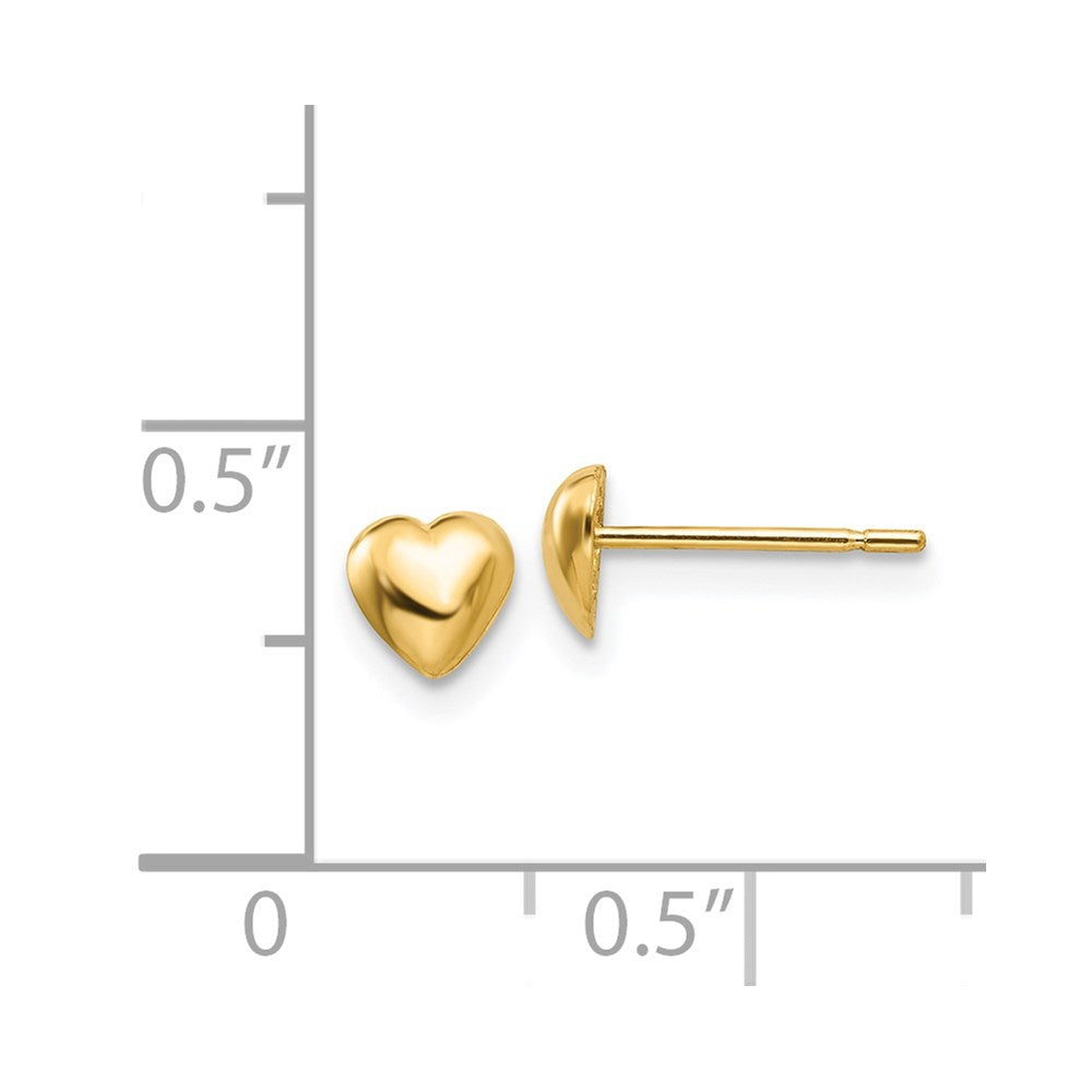 14K Gelbgold Poliert Herz Stecker Ohrstecker