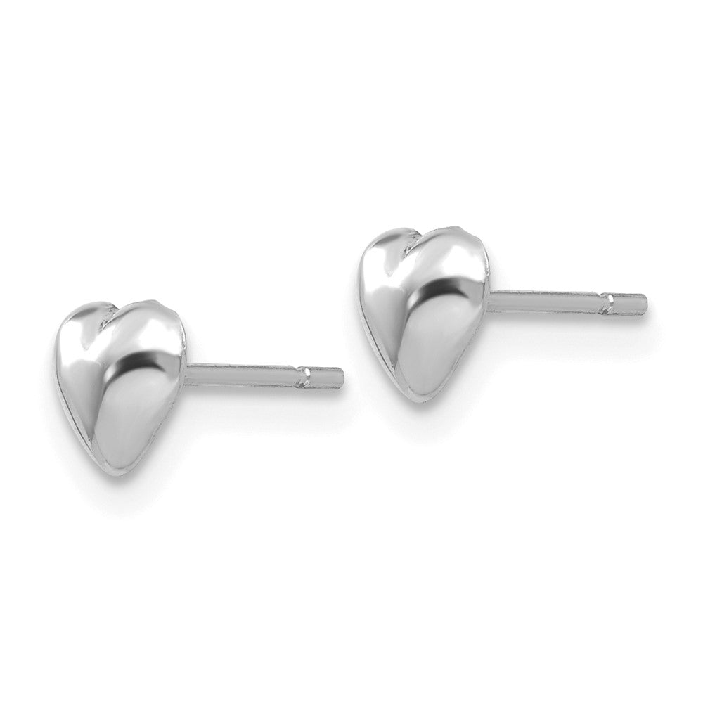 14K Weißgold Poliert Herz Ohrstecker