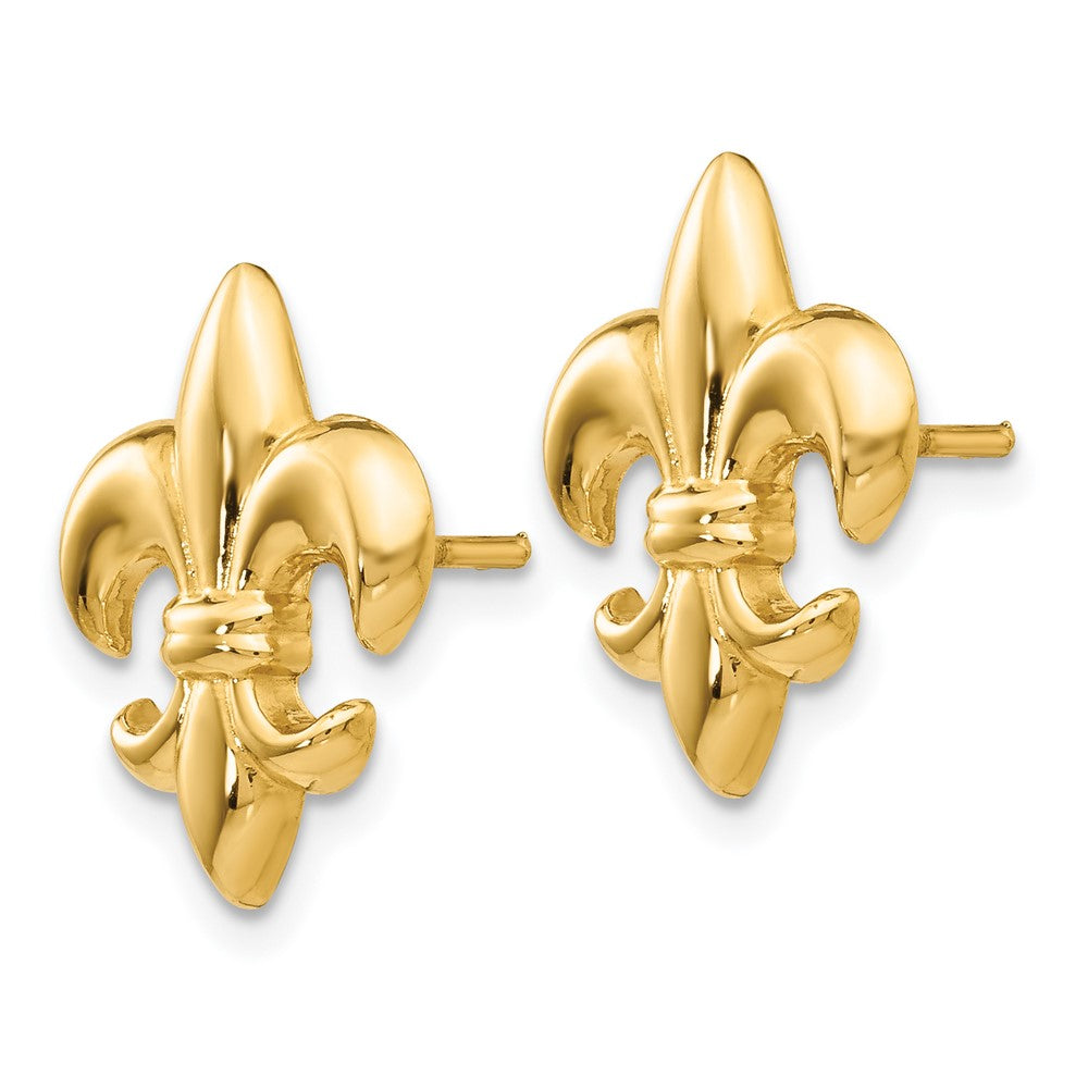 14K Gelbgold Klein Fleur-de-lis Ohrring