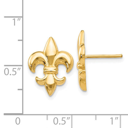 14K Gelbgold Klein Fleur-de-lis Ohrring