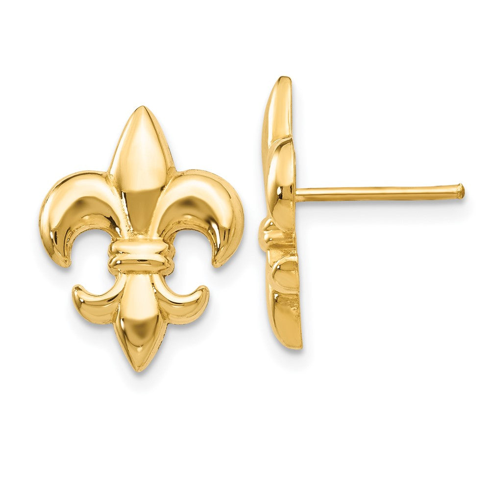 14K Gelbgold Klein Fleur-de-lis Ohrring