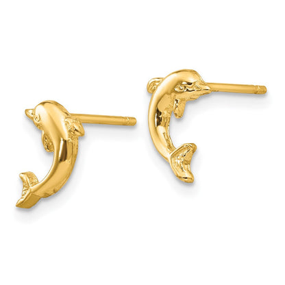 14K Gelbgold Delfin Ohrstecker