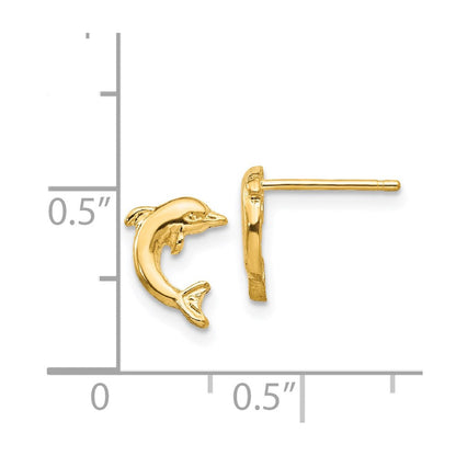 14K Gelbgold Delfin Ohrstecker