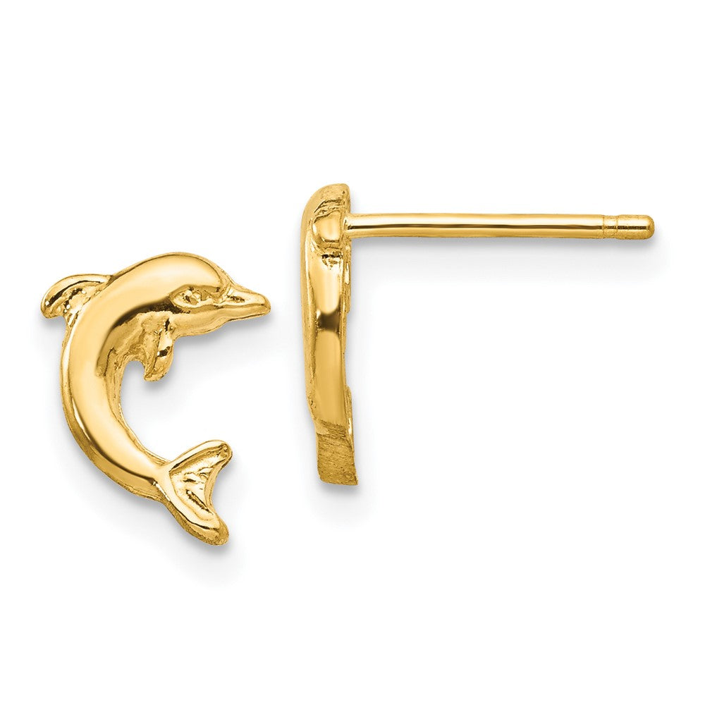 14K Gelbgold Delfin Ohrstecker