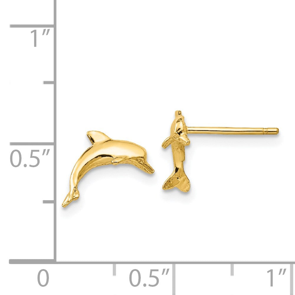 14K Gelbgold Delfin Ohrstecker