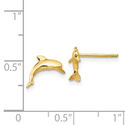 14K Gelbgold Delfin Ohrstecker