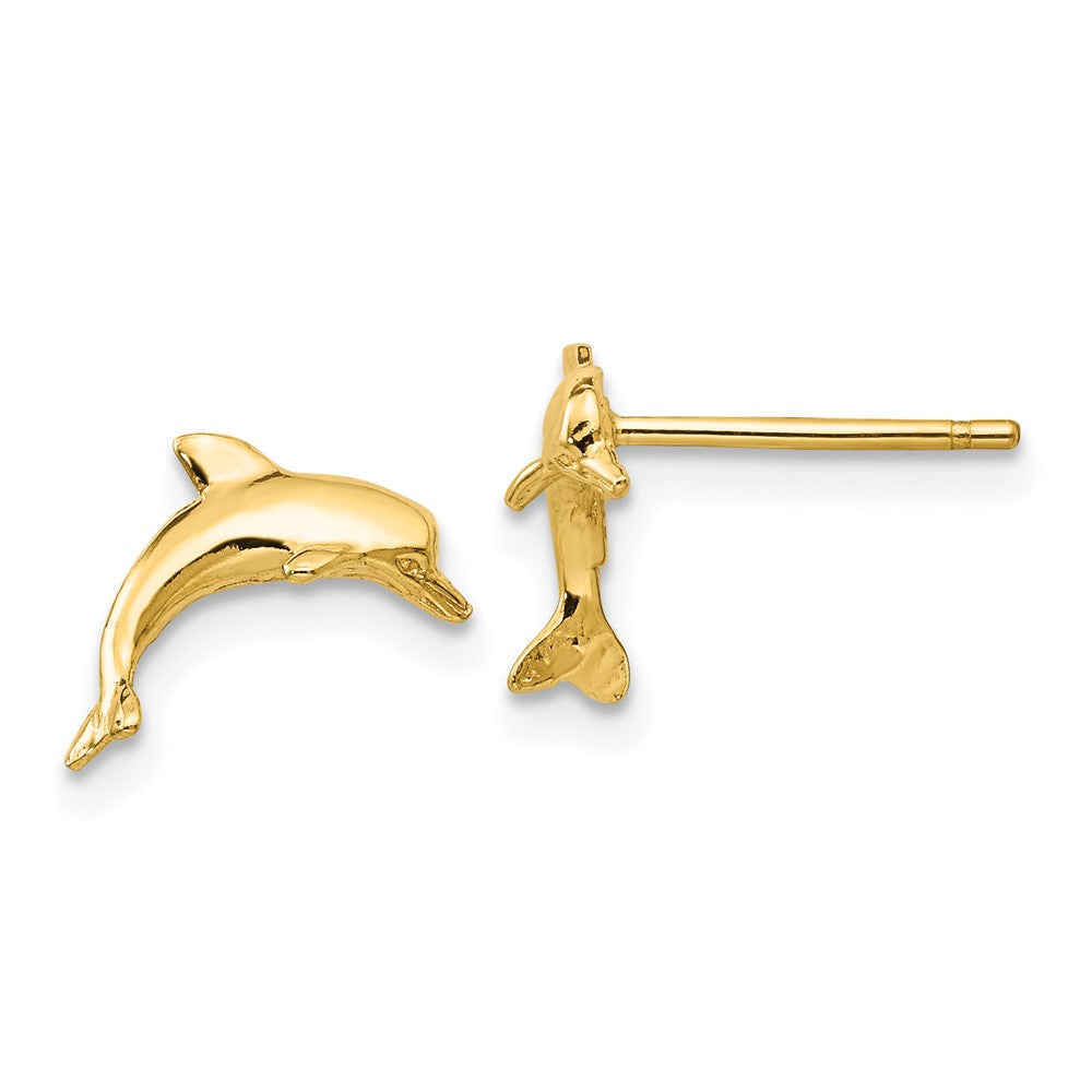 14K Gelbgold Delfin Ohrstecker