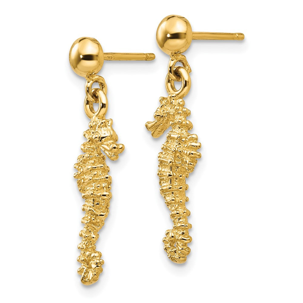 14K Gelbgold Seepferdchen Ohrhänger