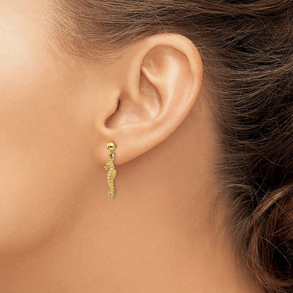 14K Gelbgold Seepferdchen Ohrhänger