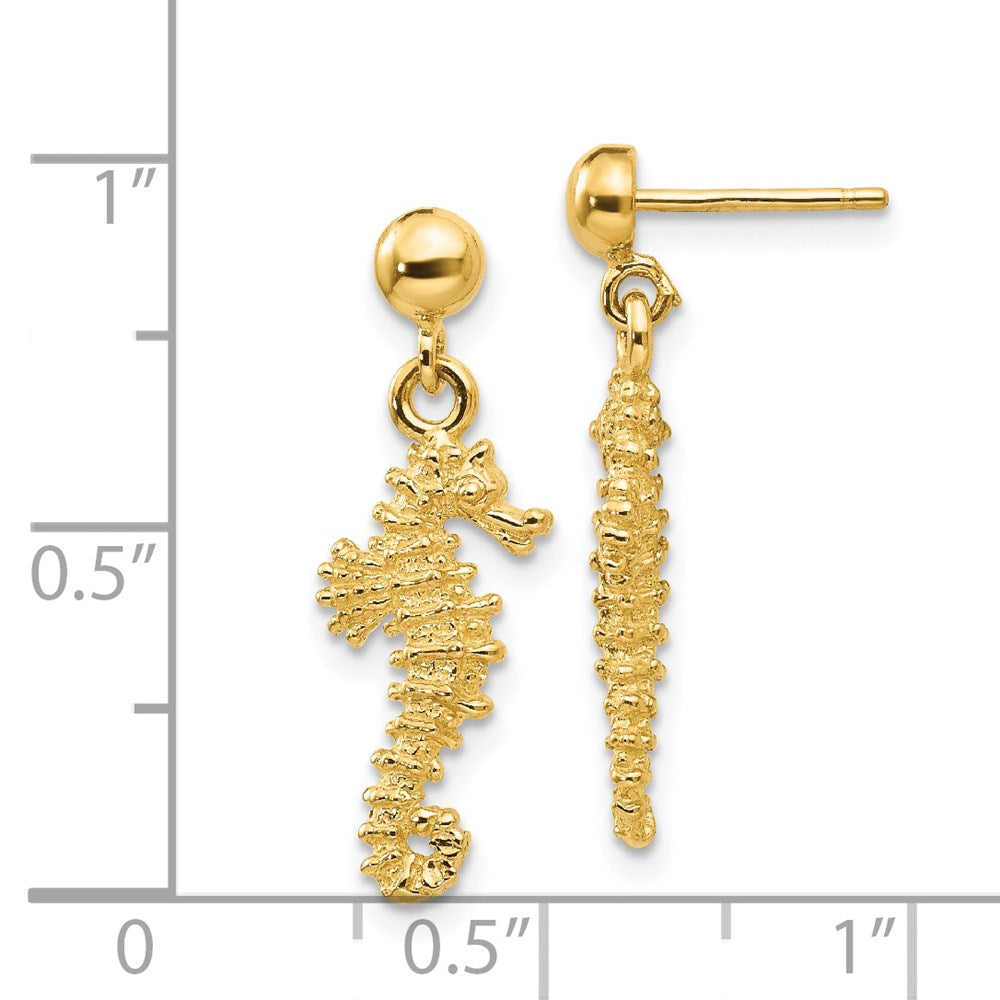 14K Gelbgold Seepferdchen Ohrhänger