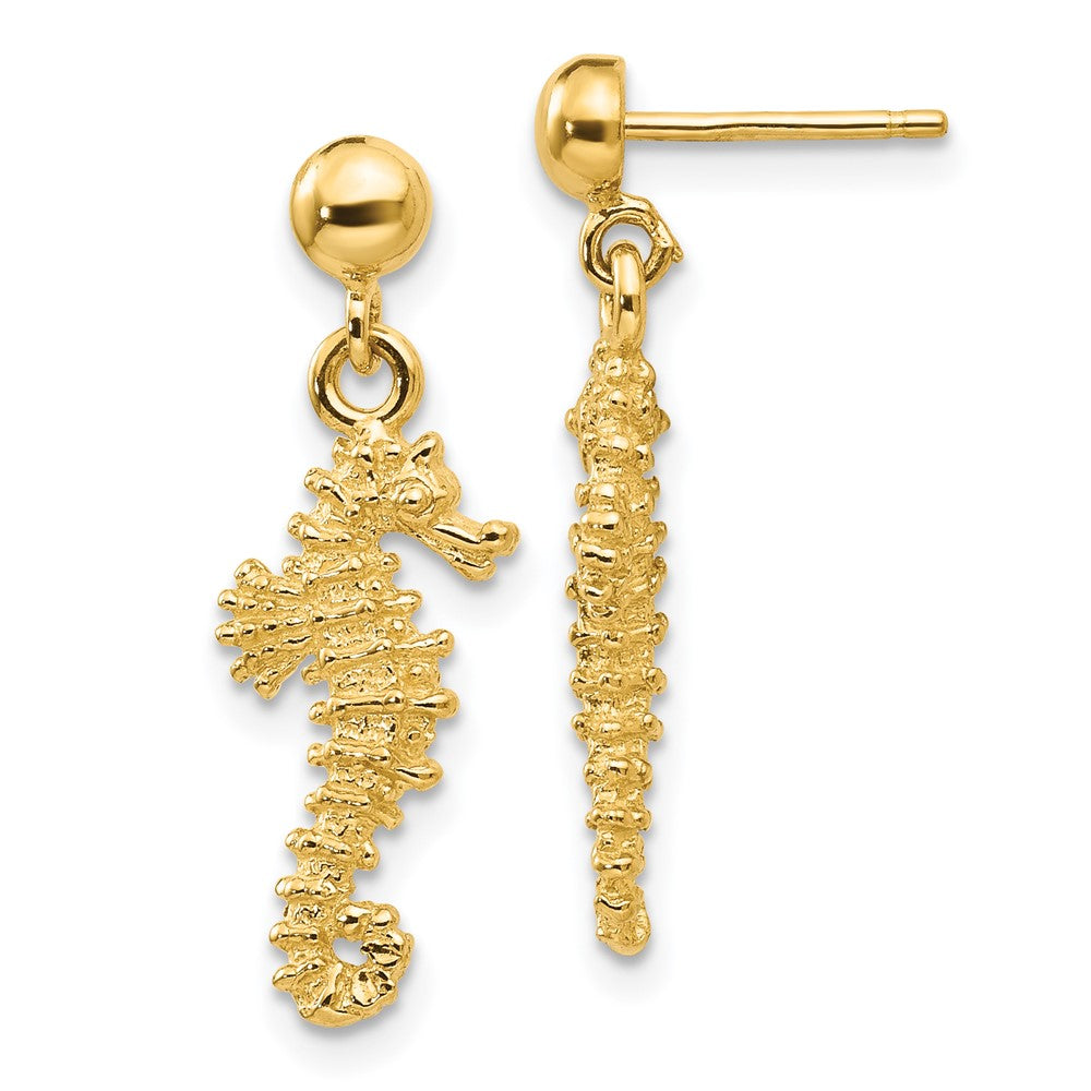 14K Gelbgold Seepferdchen Ohrhänger