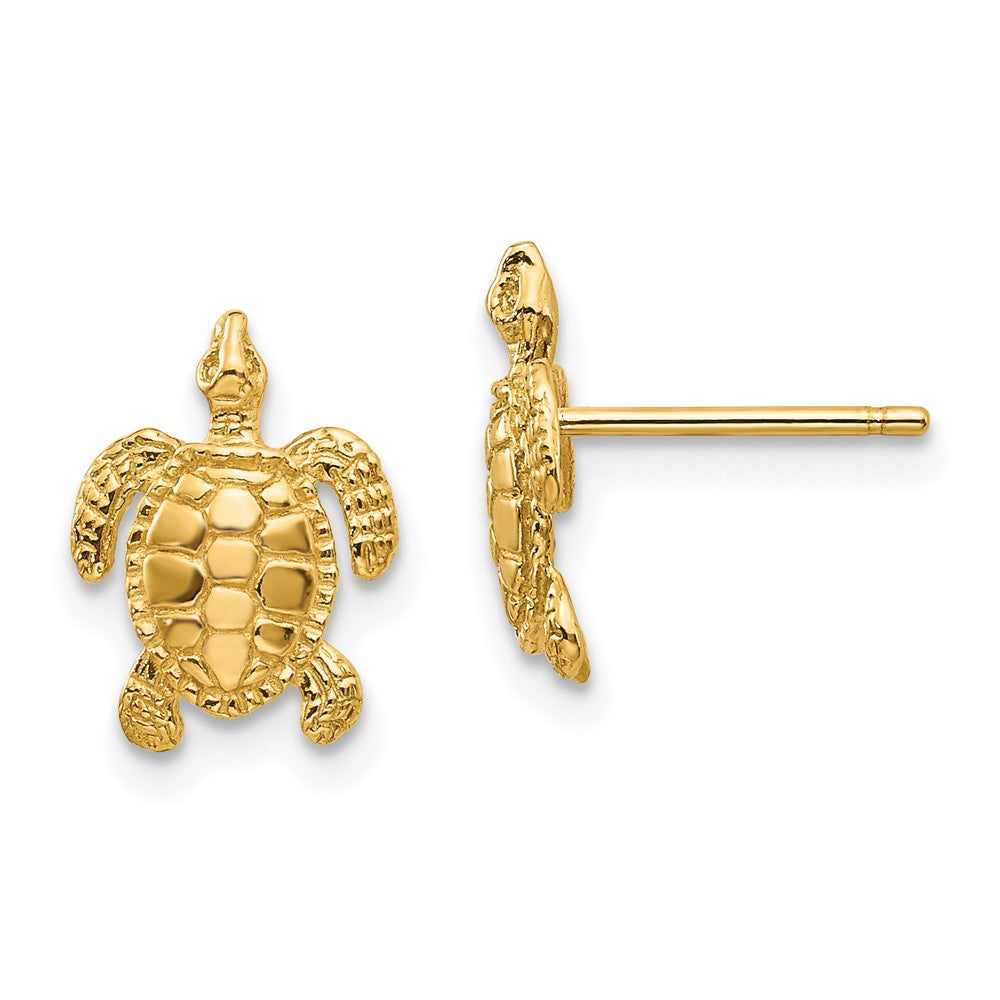 14K Gelbgold Meer Schildkröte Ohrstecker