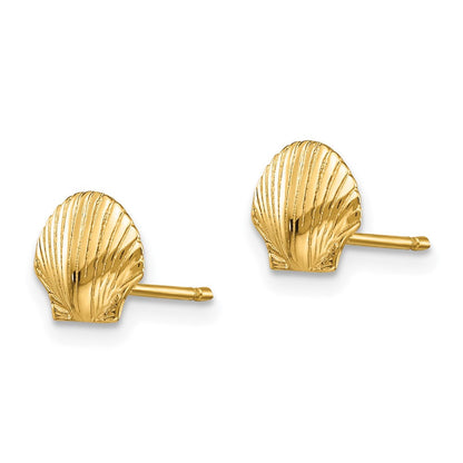 14K Gelbgold Mini Muschel Ohrstecker