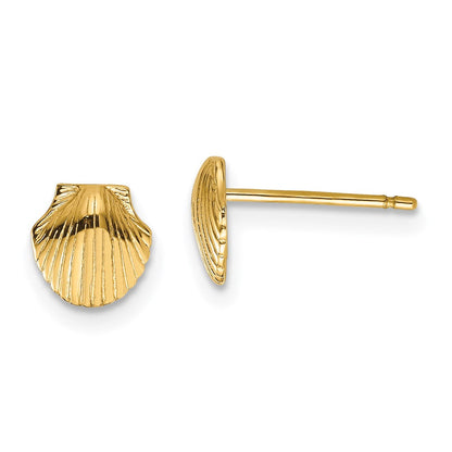 14K Gelbgold Mini Muschel Ohrstecker