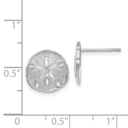 14K Weißgold Sand Dollar Ohrstecker