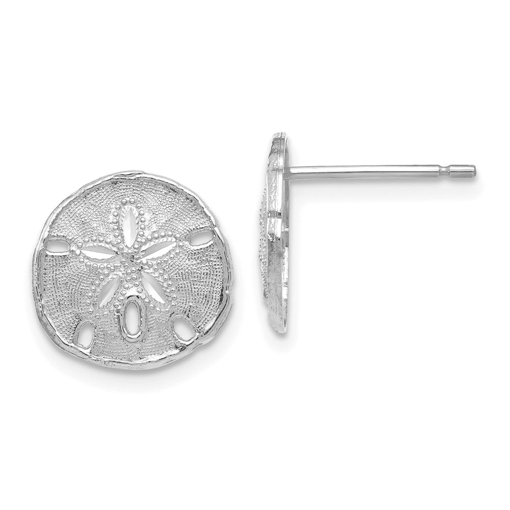 14K Weißgold Sand Dollar Ohrstecker