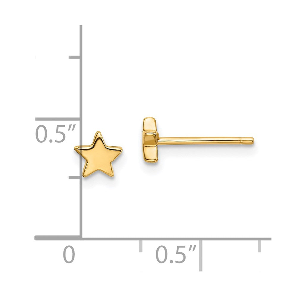 14K Gelbgold Poliert Stern Ohrstecker