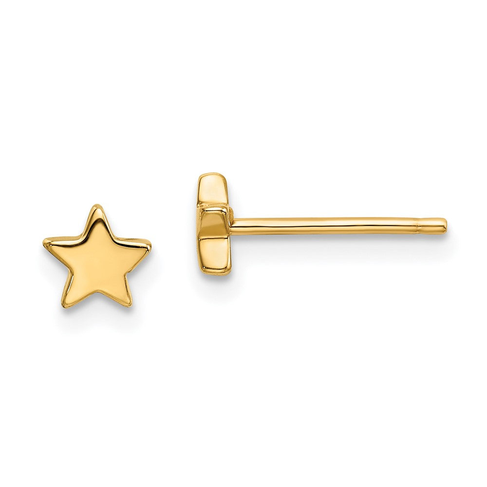 14K Gelbgold Poliert Stern Ohrstecker