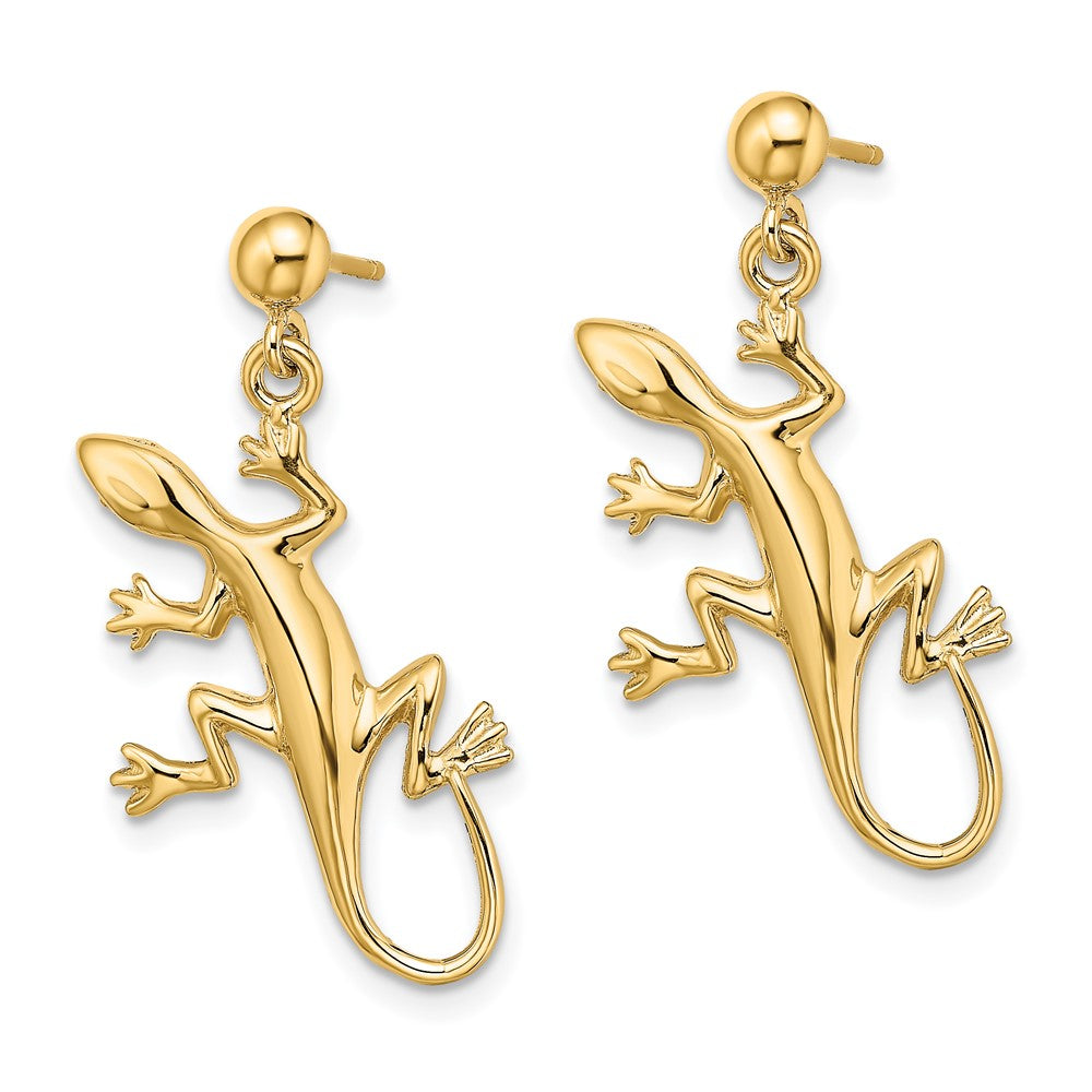 14K Gelbgold Poliert Gecko Ohrhänger