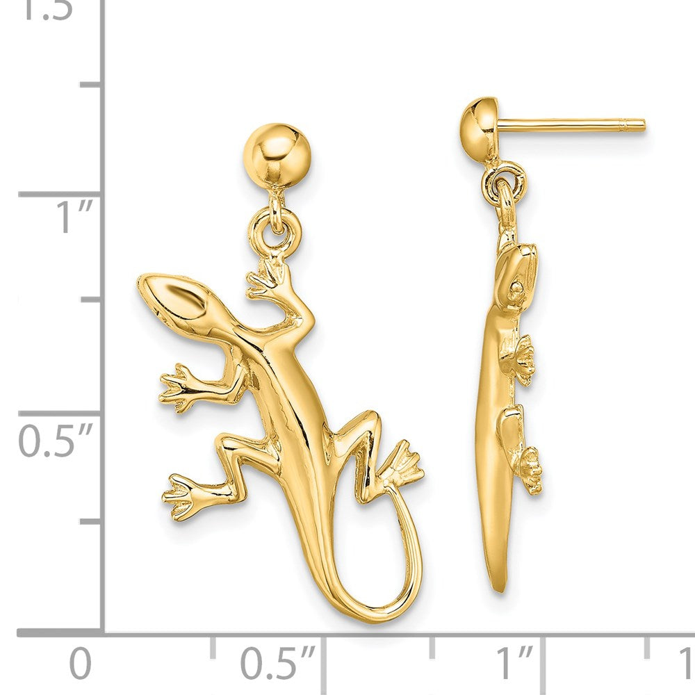 14K Gelbgold Poliert Gecko Ohrhänger