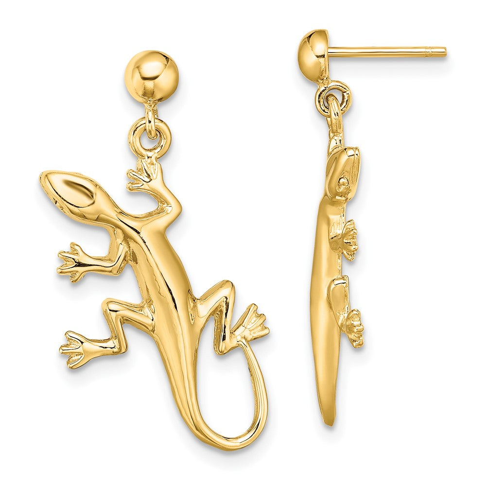 14K Gelbgold Poliert Gecko Ohrhänger