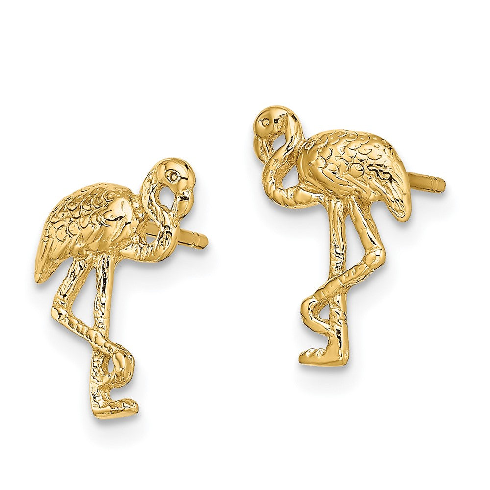 14K Gelbgold Flamingo Ohrstecker