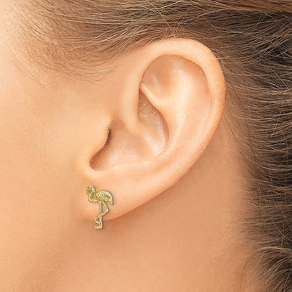 14K Gelbgold Flamingo Ohrstecker