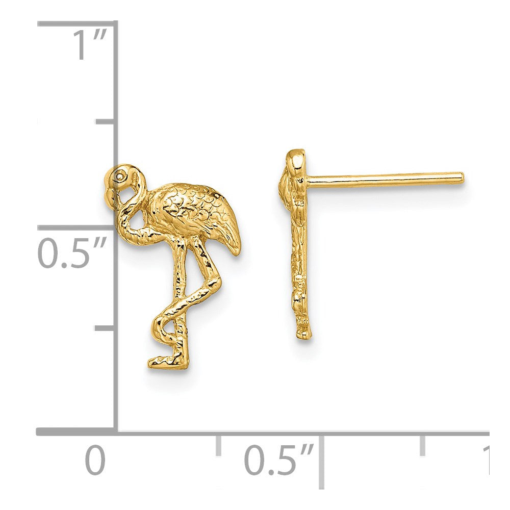 14K Gelbgold Flamingo Ohrstecker