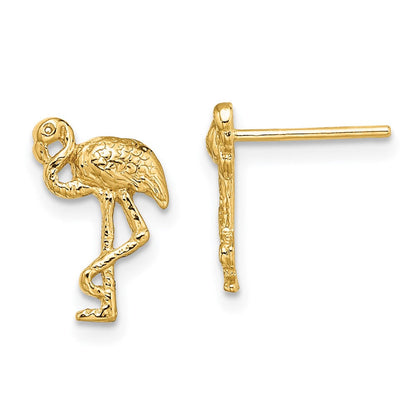 14K Gelbgold Flamingo Ohrstecker