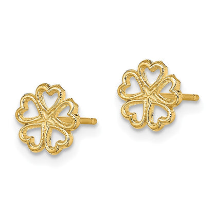 14K Gelbgold Five Herzen Kreis Ohrstecker