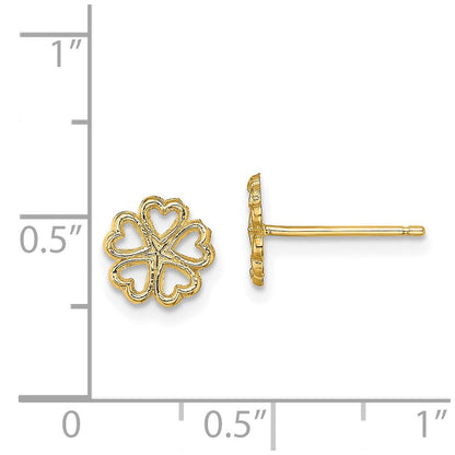 14K Gelbgold Five Herzen Kreis Ohrstecker