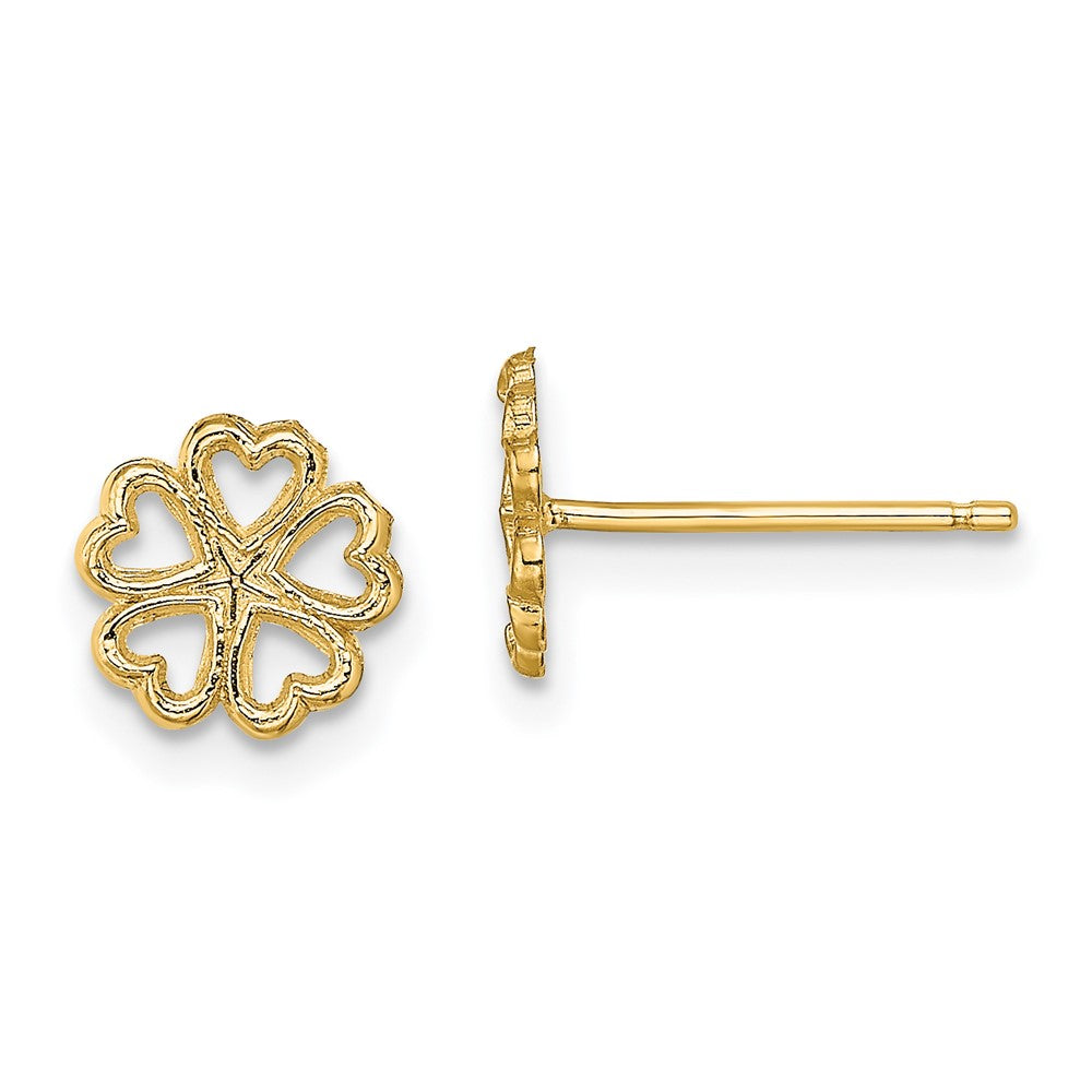 14K Gelbgold Five Herzen Kreis Ohrstecker