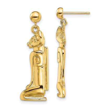 14K Gelbgold 2-d Marco Island Katze Ohrhänger