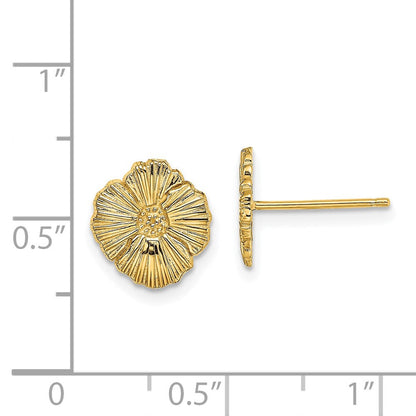 14K Gelbgold Blume Ohrstecker