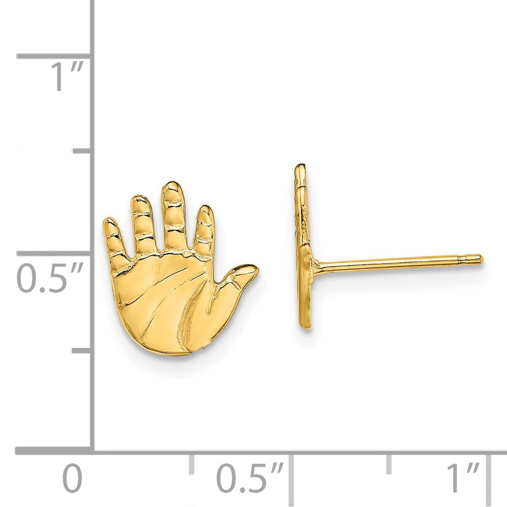 14K Gelbgold Einfach Hand Druck Ohrstecker