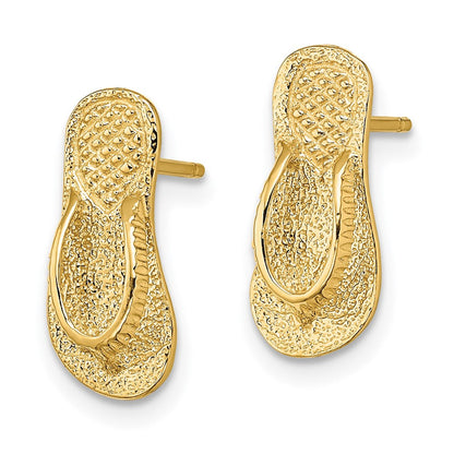 14K Gelbgold Groß Flip-flop Ohrstecker