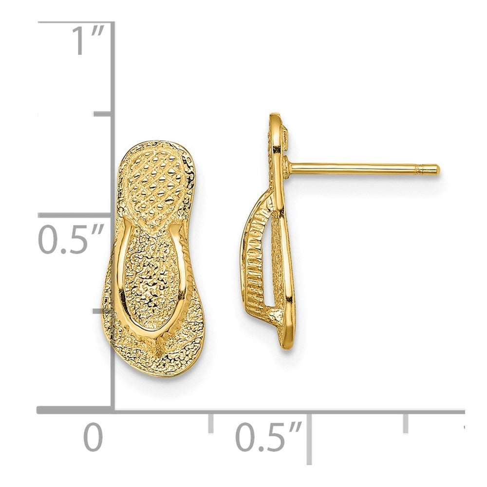 14K Gelbgold Groß Flip-flop Ohrstecker